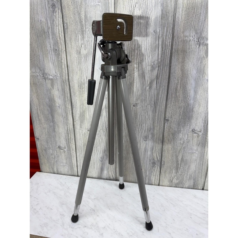 Vintage Manon Camera Tripod Made in Japan Adjustable Metal Grey Photography Gear